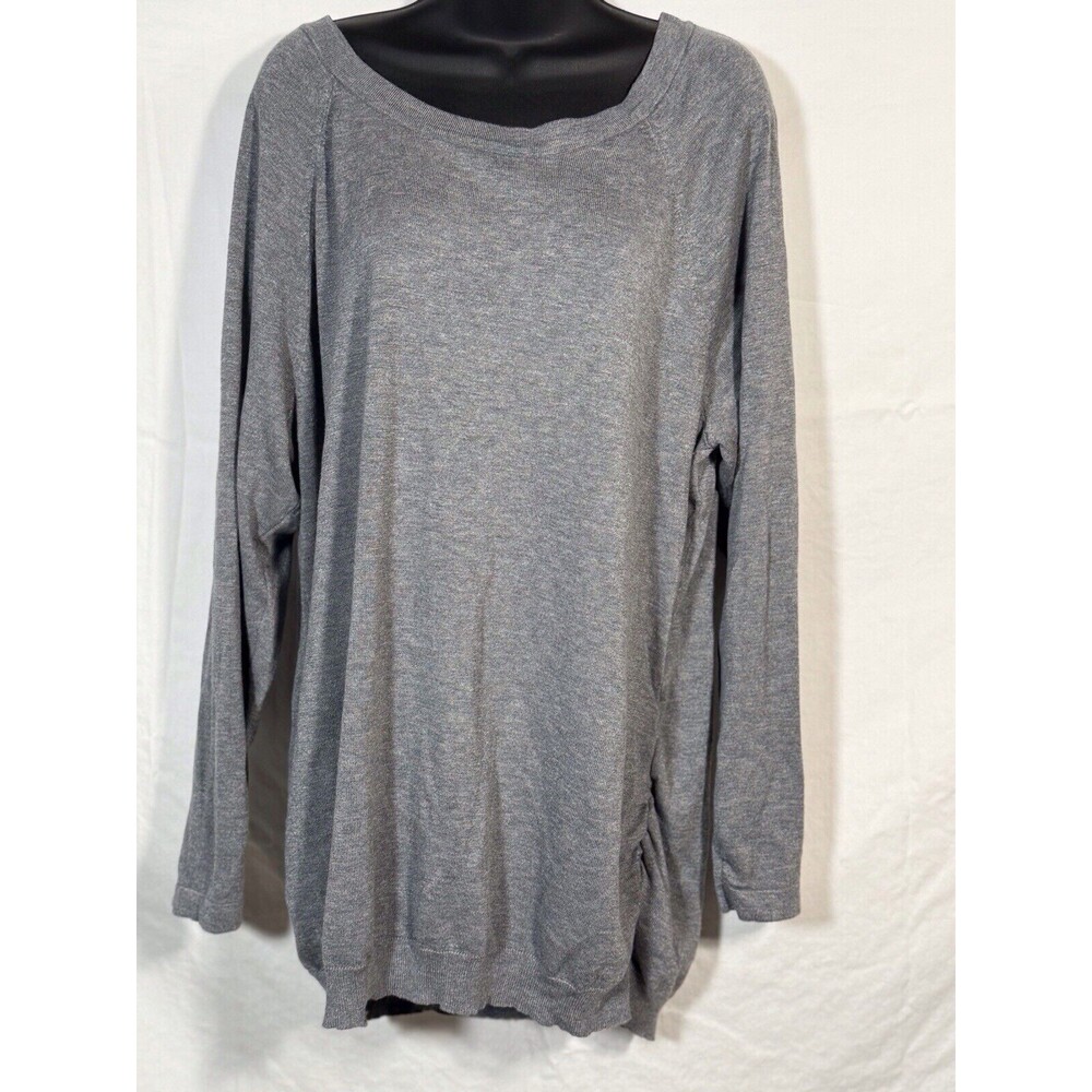 Classic Scoop Neck Women's Sweater - Gray
